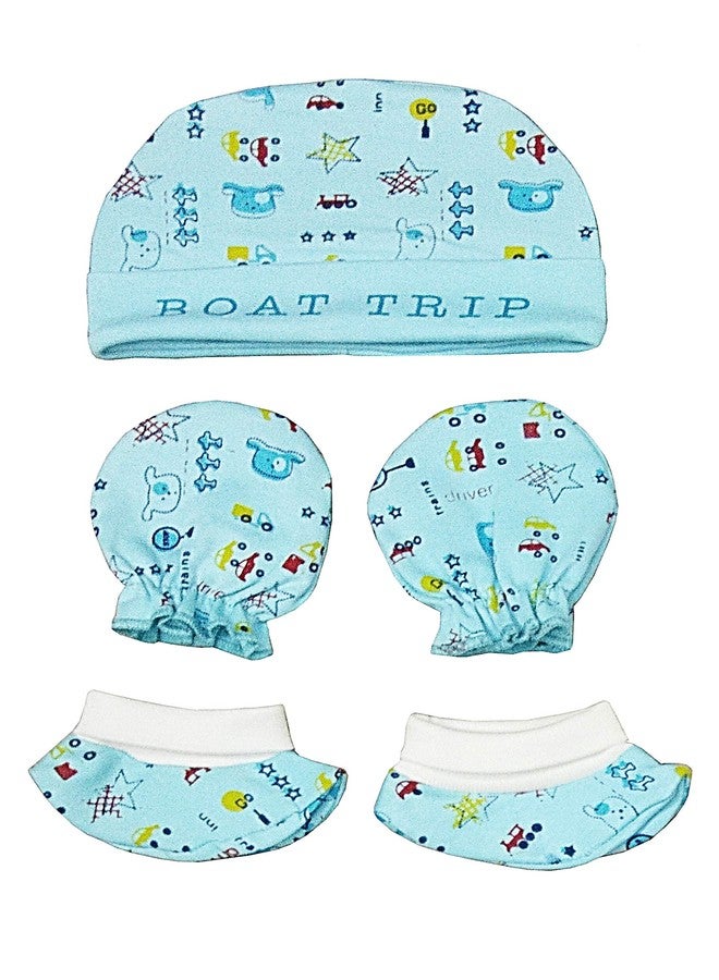 MURLI Newborn Baby Cap Mitten Booty Set (0-6 Months) (Set of 4) - Image 2