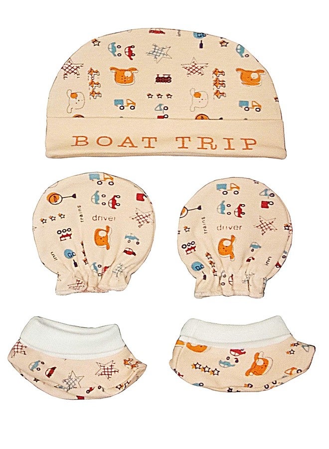 MURLI Newborn Baby Cap Mitten Booty Set (0-6 Months) (Set of 4) - Image 4