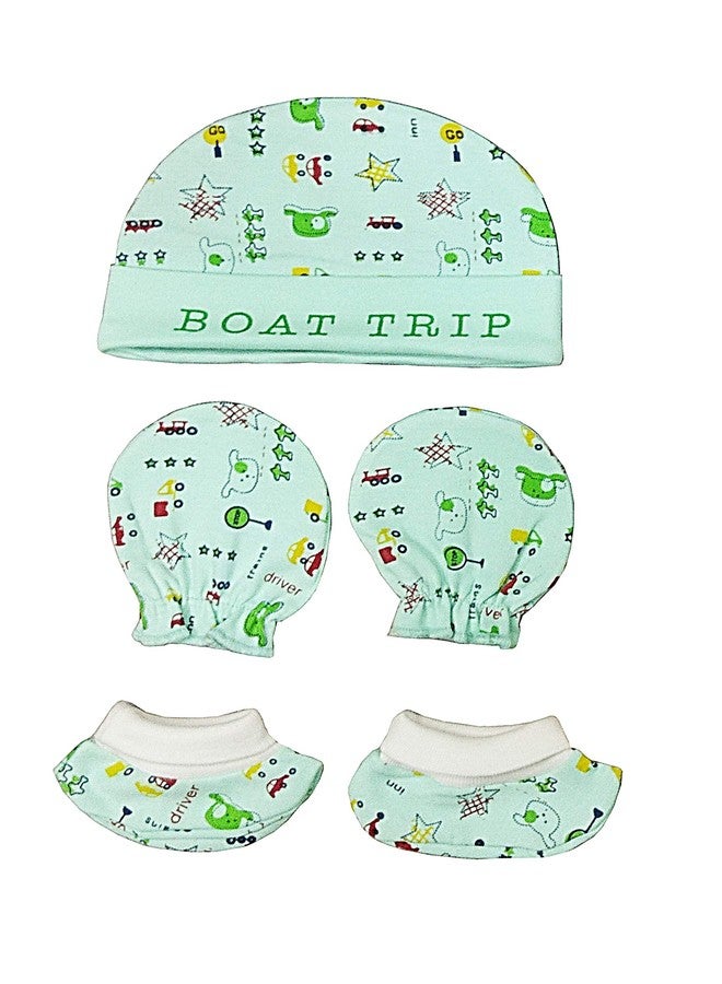 MURLI Newborn Baby Cap Mitten Booty Set (0-6 Months) (Set of 4) - Image 5