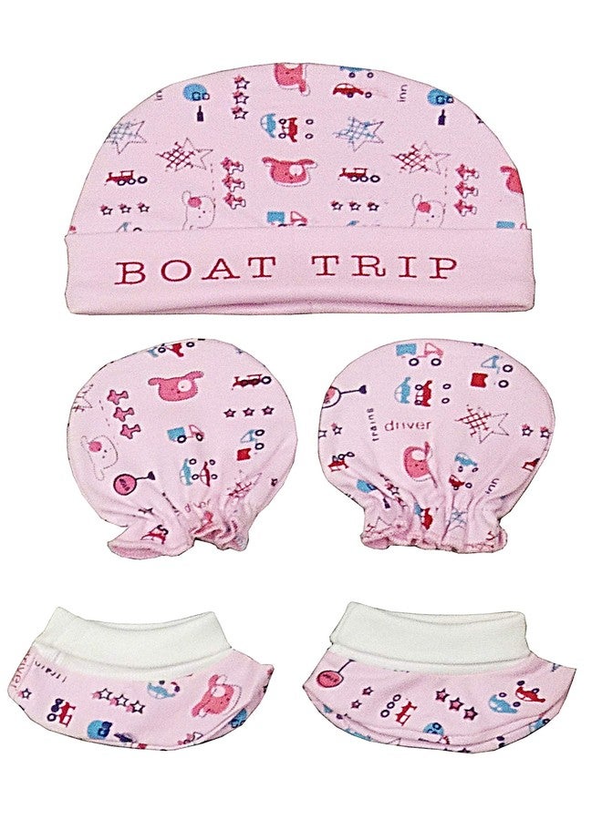 MURLI Newborn Baby Cap Mitten Booty Set (0-6 Months) (Set of 4) - Image 3