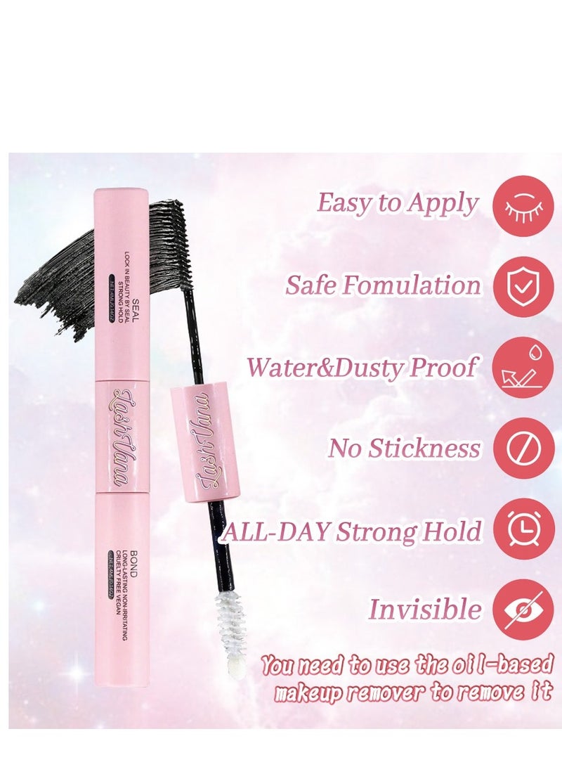 lashvana 280Pcs Self Adhesive Eyelashes Kit, False Eyelashes 14 Rows Press On Lashes Pre Glued Eyelash Clusters Self Stick Cluster Lashes No Glue No Remover Needed DIY Lash Extension Kit for Beginners - Image 4