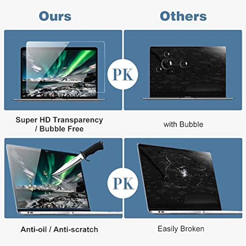 2 Pack MacBook Pro 13 inch 2022 2020 2019 2018 2017 2016 MacBook Air 13 2020 2019 2018 Screen Protector Screen Shield Ultrathin Tempered Glass Protector - Image 3