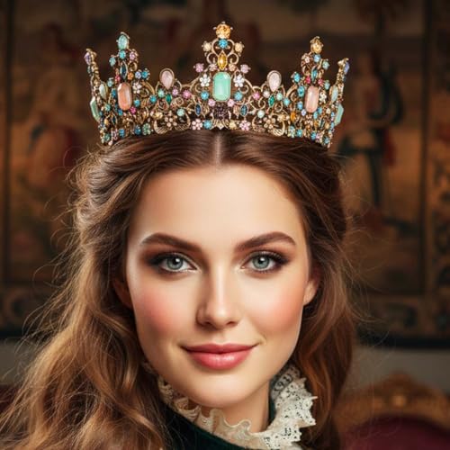 Yean Baroque Rhinestone Crowns and Tiaras Gold Bridal Queen Crown Crystal Wedding Tiara Crown for Women - Image 5
