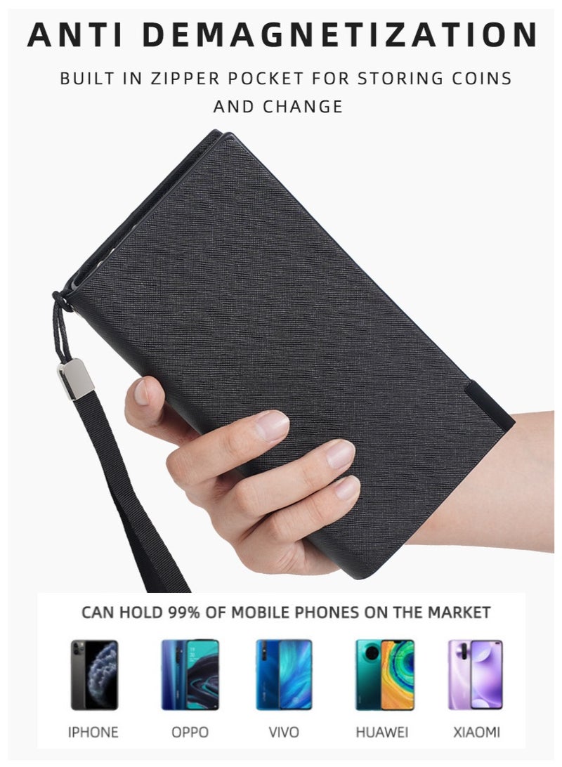 Wallet for Men, Long Slim Purse RFID Blocking Card Holders Gift - Image 2