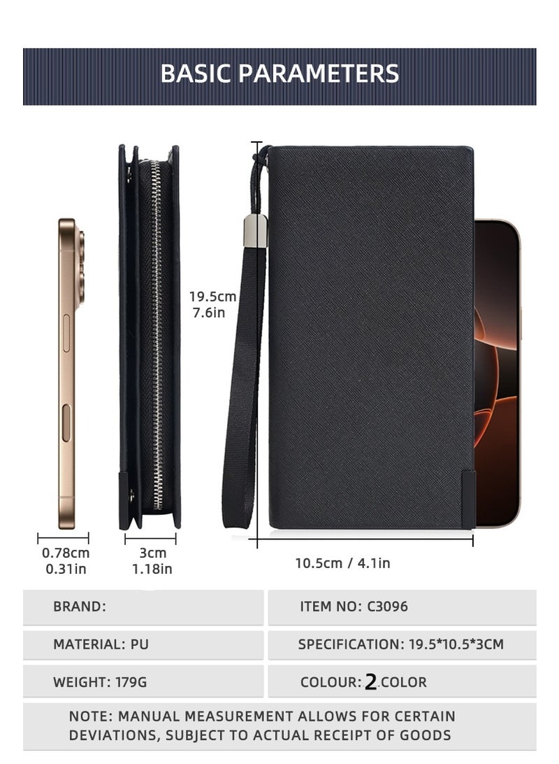 Wallet for Men, Long Slim Purse RFID Blocking Card Holders Gift - Image 5