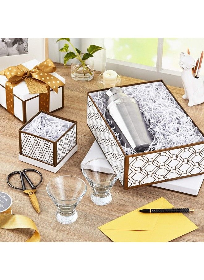 Hallmark Nested Gift Boxes With Lids And Fill (Set Of 3 White And Gold Assorted Sizes) For Valentine'S Day Weddings Bridal Showers And More  - Image 3