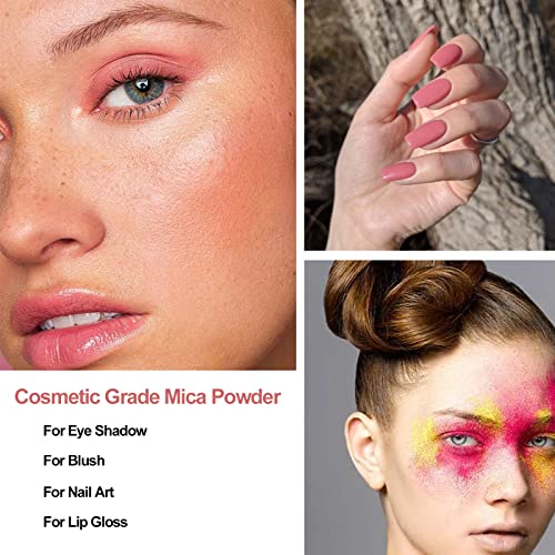 SEISSO Pink Mica Powder for Epoxy Resin 3.5 oz /100g Powdered Pigment for Soap Colorant Bath Bomb Dye, Cosmetic Grade for Lip Gloss, Acrylic Nails Polish, Craft Projects - Image 4
