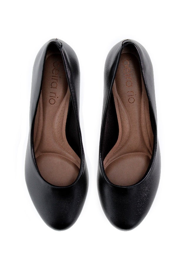 Beira Rio Beira Rio Ladies Mid Heel Shoes Black | Made In Brazil  - Image 2