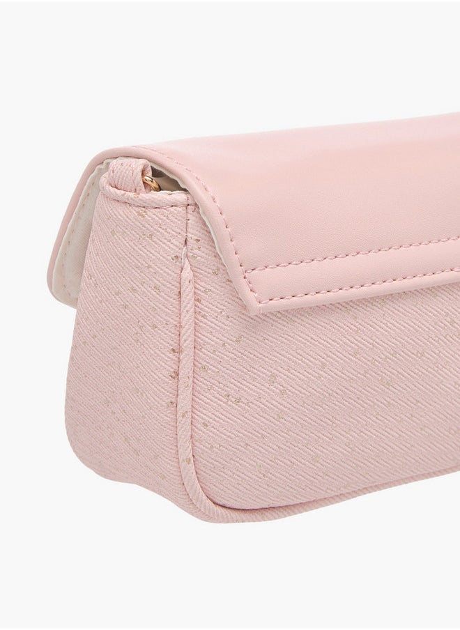 Flora Bella By Shoexpress Girls Bow Accent Crossbody Bag with Chain Strap and Flap Closure  - Image 5