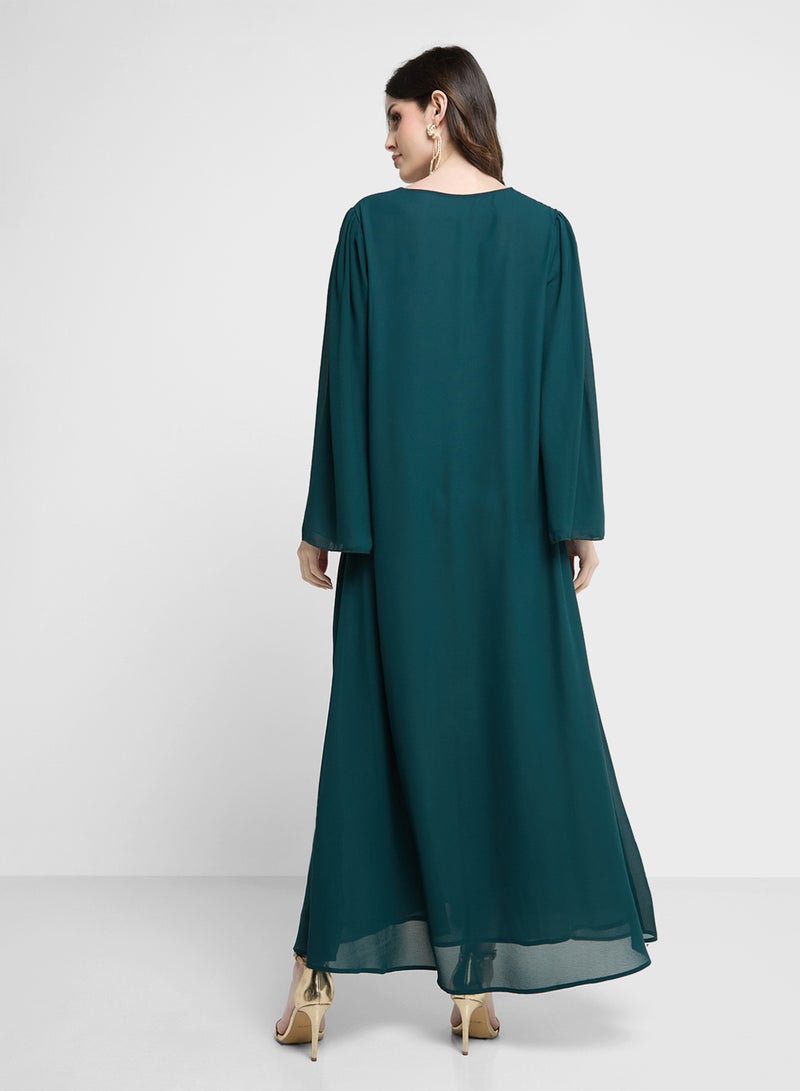 Khizana Two Toned Abaya With Sheila - Image 2
