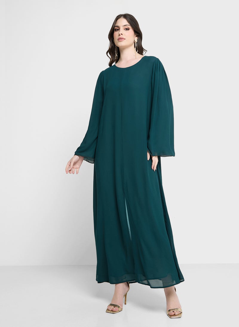 Khizana Two Toned Abaya With Sheila - Image 5