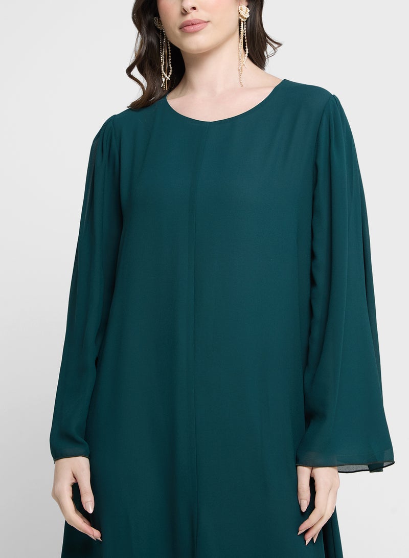 Khizana Two Toned Abaya With Sheila - Image 3