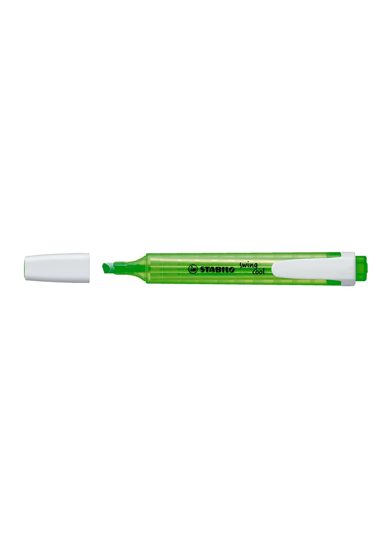 STABILO Highlighter Pen - Swing Cool Pack of 10 Green Highlighters , Anti-Dry Out , for Drawing Illustrations , Note Taking  - Image 2