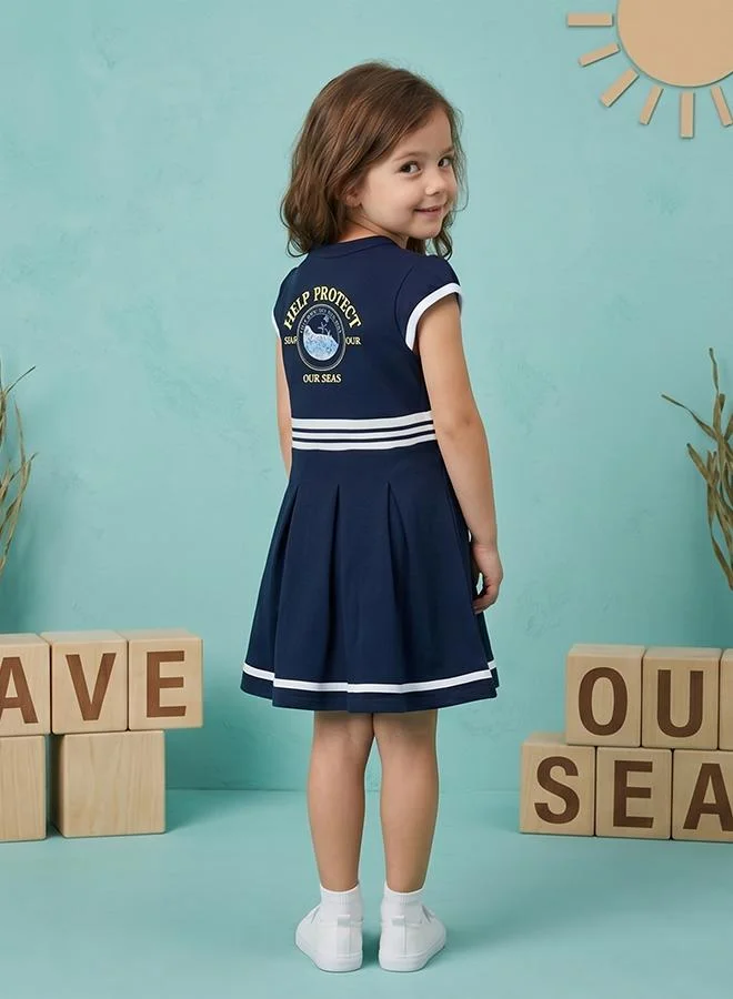 Babies & More Babies & More Toddler Girls Navy Blue Sleeveless Dress