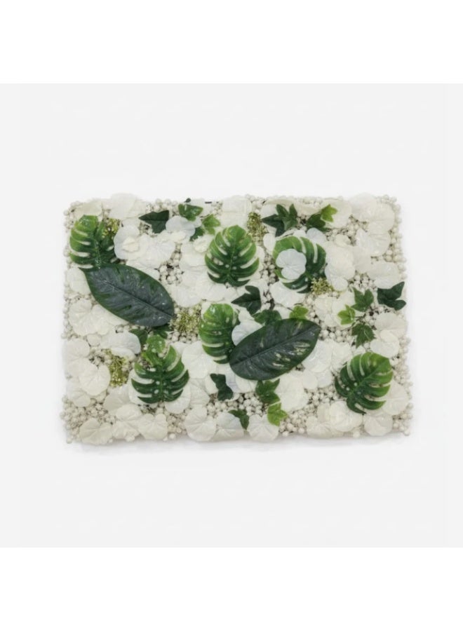AKDC Pure Bloom Elegant White Flower Wall Screen Panel – Silk & Plastic Material – 40×60 cm Luxury Event Décor - Image 1