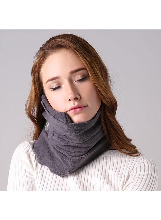 Captaintech Travel Pillow,Small Portable Head & Neck Support,Adjustable,Machine Washable,Suitable for Airplane/Car(Black) - Image 2