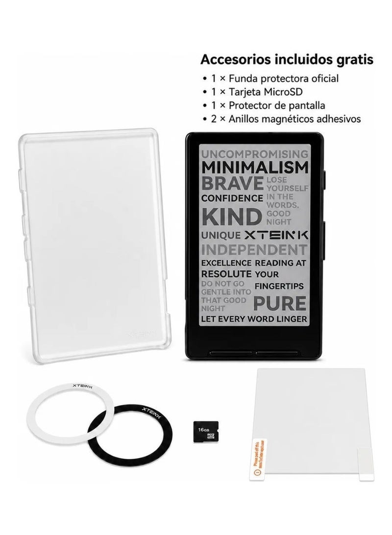 XTEINK X4 E-Book Reader Set with Protective Clear Case, 4.3" Portable Pocket E-Ink eReader with Physical Page-Turn Buttons, Ultra-Thin 0.23 inch Magnetic Ready Design,Distraction-Free Reading, 16GB Storage - Image 3