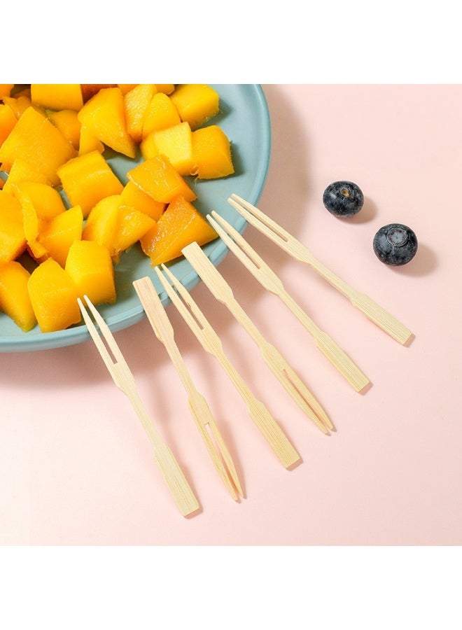 100 Pcs Disposable Bamboo Fruit Forks – Eco-Friendly Wooden Picks for Fruits, Appetizers, Desserts & Party Snacks  - Image 4