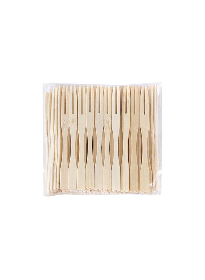 100 Pcs Disposable Bamboo Fruit Forks – Eco-Friendly Wooden Picks for Fruits, Appetizers, Desserts & Party Snacks  - Image 1