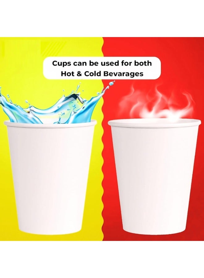 Super White Paper Cups 100 Cups 8 Oz | Disposable Cups for Hot & Cold Drinks | Small Disposable Cups for Home, Parties and Work | Ideal for Water, Juice, Tea, Mouthwash - Image 5