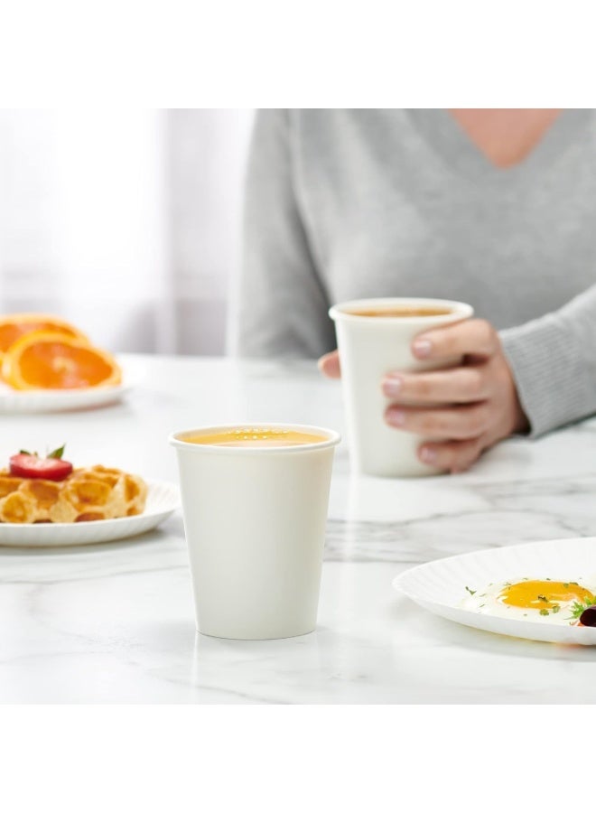Super White Paper Cups 100 Cups 8 Oz | Disposable Cups for Hot & Cold Drinks | Small Disposable Cups for Home, Parties and Work | Ideal for Water, Juice, Tea, Mouthwash - Image 2