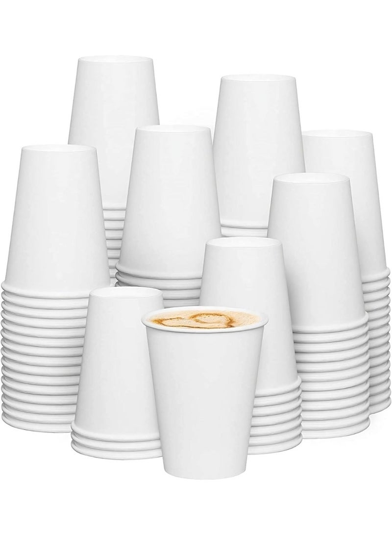 Super White Paper Cups 100 Cups 8 Oz | Disposable Cups for Hot & Cold Drinks | Small Disposable Cups for Home, Parties and Work | Ideal for Water, Juice, Tea, Mouthwash - Image 1