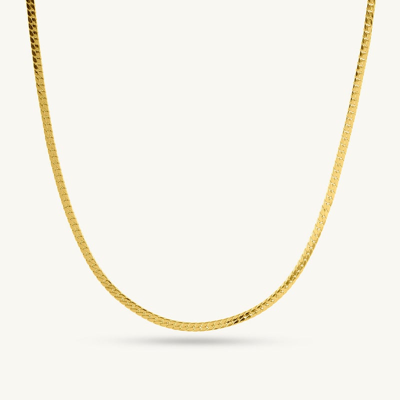 Palmonas 18K Gold Tone Plated Sleek Flat Chain For Men - Waterproof & Anti-Tarnish - Image 1