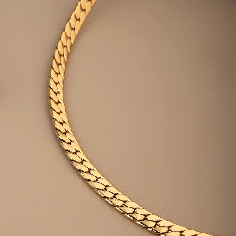 Palmonas 18K Gold Tone Plated Sleek Flat Chain For Men - Waterproof & Anti-Tarnish - Image 4