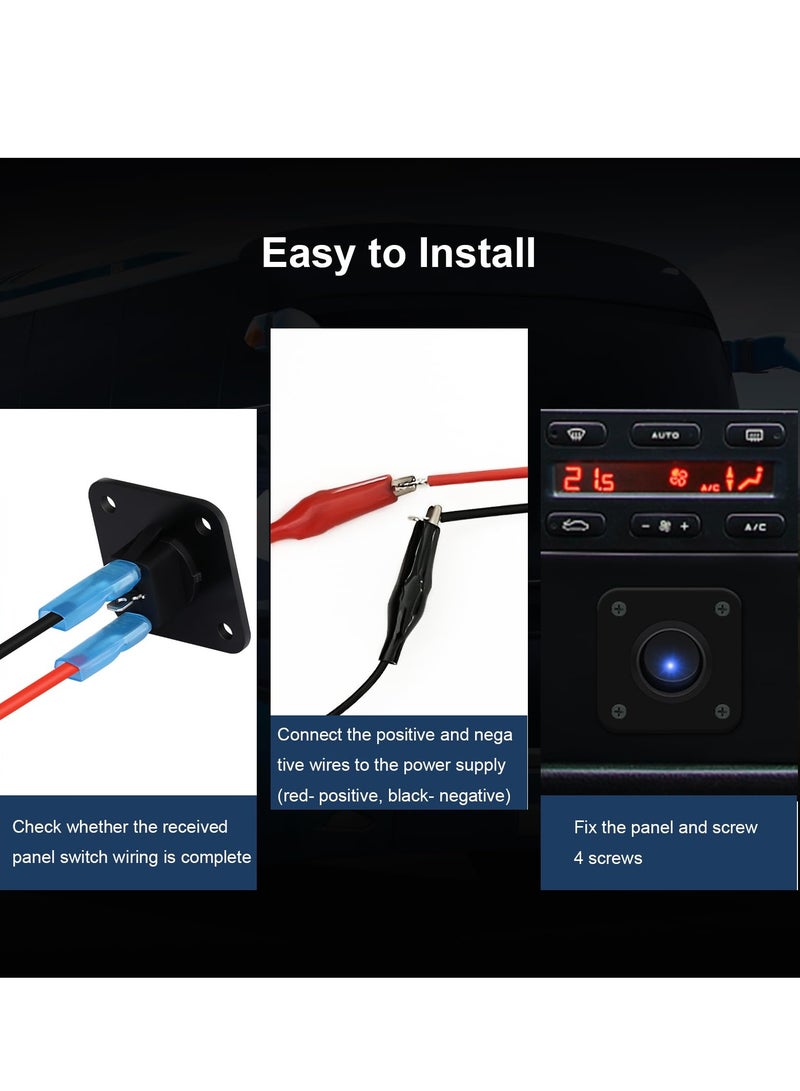 KASTWAVE Rocker Toggle Switch Panel, with Blue LED Indicator - DC 12V 20A USB Charger, Round Lighted ON/Off SPST Switch Control for Ships, Yachts, RVs, Buses, Trailers, Campers, Boats, and More - Image 2