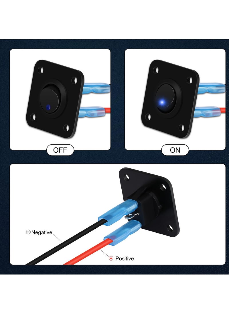KASTWAVE Rocker Toggle Switch Panel, with Blue LED Indicator - DC 12V 20A USB Charger, Round Lighted ON/Off SPST Switch Control for Ships, Yachts, RVs, Buses, Trailers, Campers, Boats, and More - Image 4
