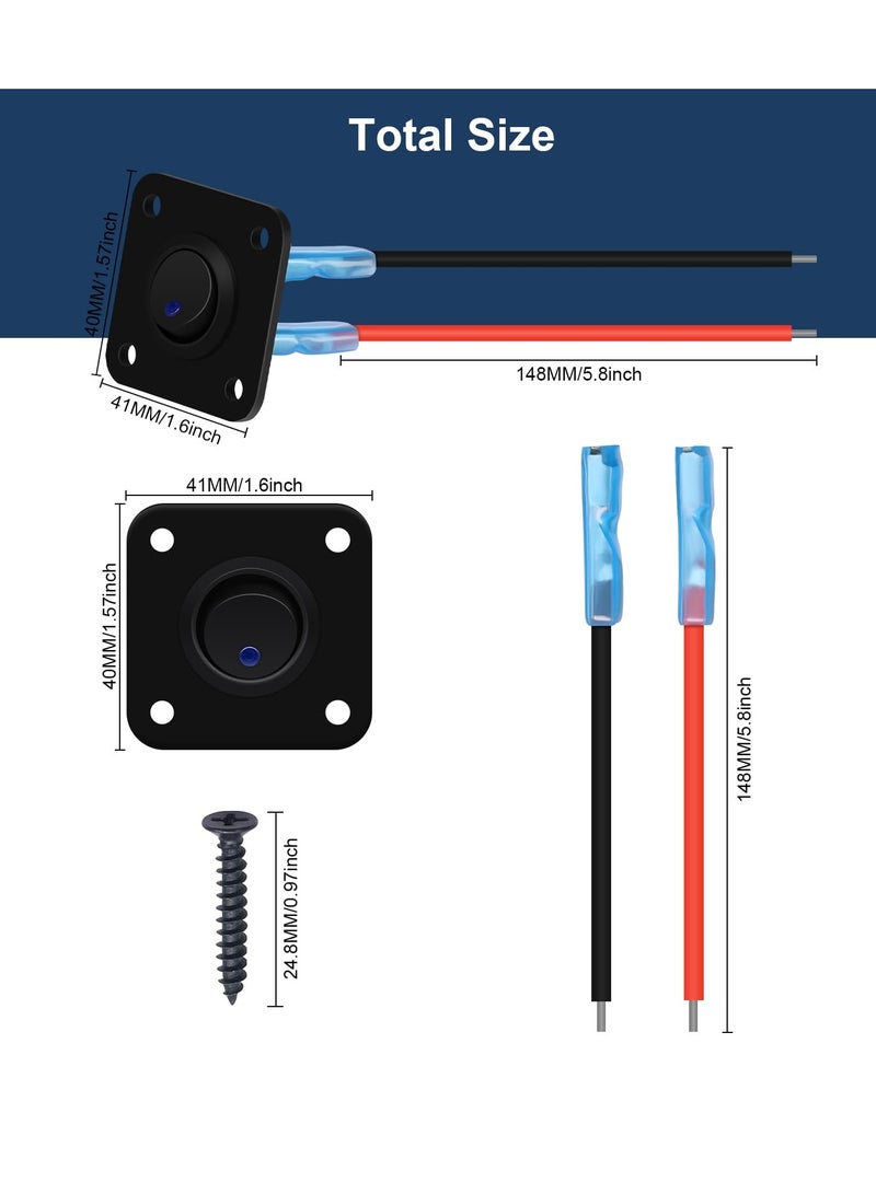 KASTWAVE Rocker Toggle Switch Panel, with Blue LED Indicator - DC 12V 20A USB Charger, Round Lighted ON/Off SPST Switch Control for Ships, Yachts, RVs, Buses, Trailers, Campers, Boats, and More - Image 3