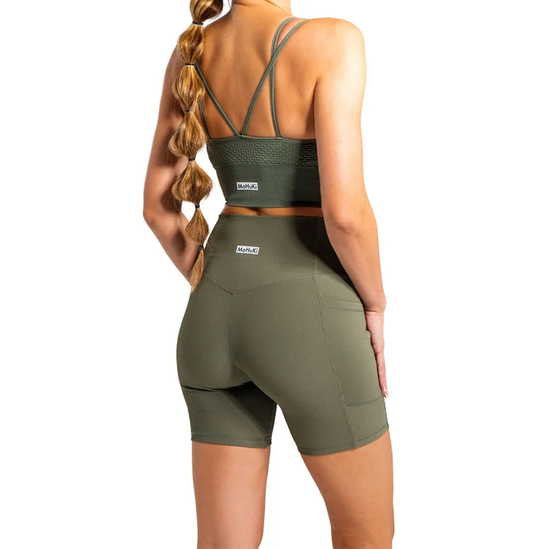 Mohuki Army Green Mohuki Eve Sport Shorts - Army Green for Women | Best Price UAE