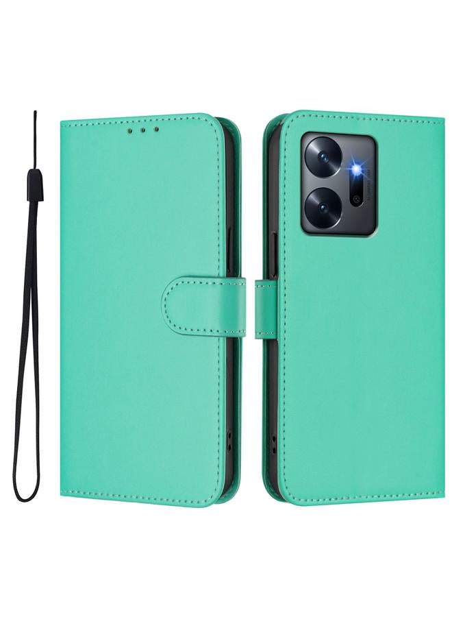 زبون جراب لهاتف Infinix Zero 20 مصنوع من الجلد بلون سادة مع حبل تعليق - Image 2