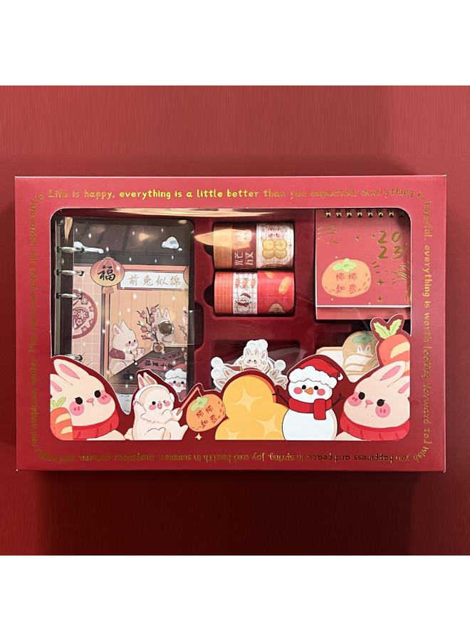 Bluejw Cute Cartoon Radish Rabbit Auspicious Hand Account Gift Box Suit Cartoon Rabbit Year Student Hand Account Material Gift Box Suit - Image 1