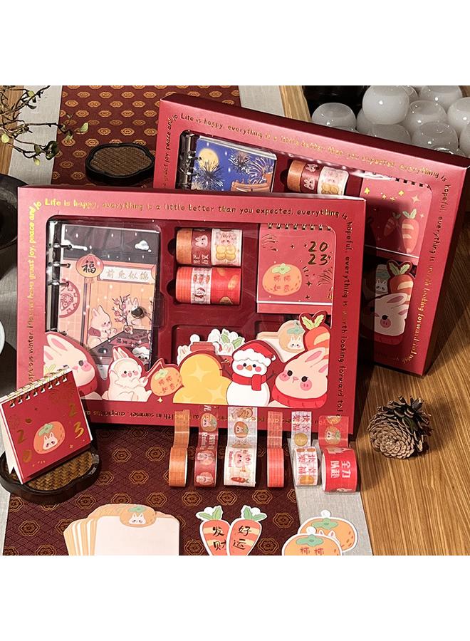 Bluejw Cute Cartoon Radish Rabbit Auspicious Hand Account Gift Box Suit Cartoon Rabbit Year Student Hand Account Material Gift Box Suit - Image 2