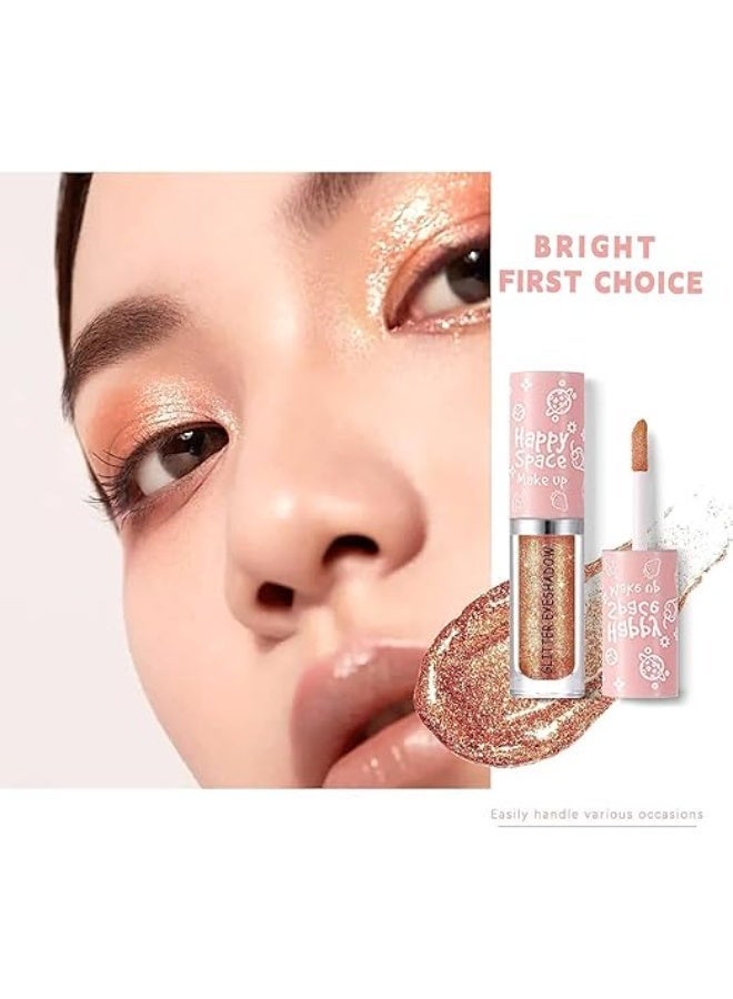 8 Pcs Liquid Glitter Eyeshadow Eyeliner, Sparkling Metallic Glitter Eye Shadow, Long Lasting Quick Drying High mented Shimmer Eyeshadow Gel for Creates Sparkle Tear Drop Makeup - Image 3