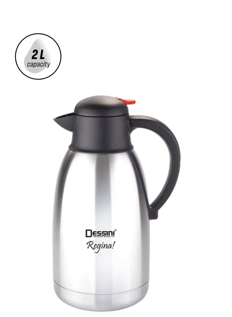DESSINI Regina Stainless Steel Flask Silver/Black 2L
