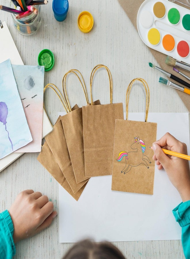 SPERPAND 50Pcs Kraft Paper Bags Mini Size - 6.5" Small Brown Paper Gift Bags with Handles, Party Favor Bag for Birthday, Wedding, Christmas, Baby Shower, Candy Bag - Image 4