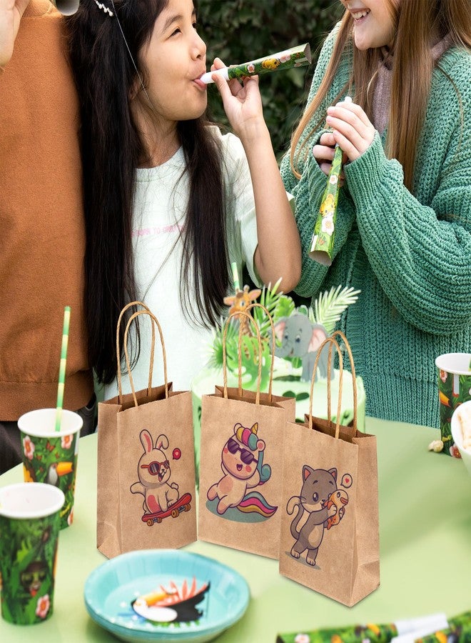 SPERPAND 50Pcs Kraft Paper Bags Mini Size - 6.5" Small Brown Paper Gift Bags with Handles, Party Favor Bag for Birthday, Wedding, Christmas, Baby Shower, Candy Bag - Image 2