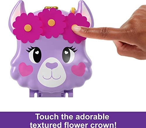Polly Pocket Compact Playset, Llama Camp Adventure with 2 Micro Dolls & 13 Accessories, Travel Toy with Surprise Reveals - Image 3
