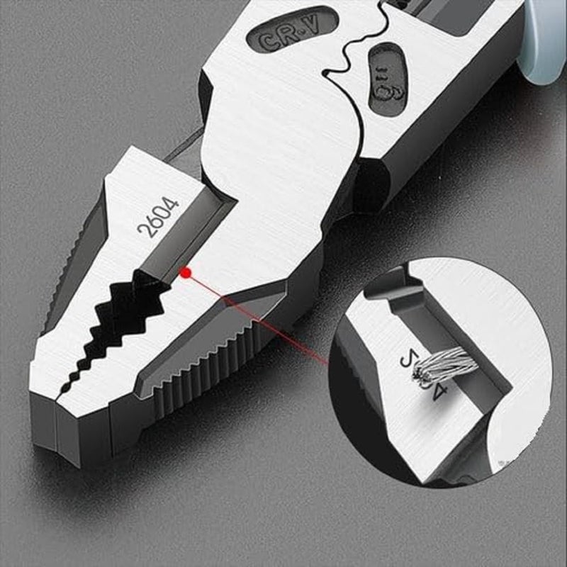 HEVIR 7in1 Wire Stripping Tool with Cutter Gripping Wrench Crimping Multifunctional Stainless Steel Pliers for Precision Cutting Terminal Crimping Electrical Stripping - Image 5