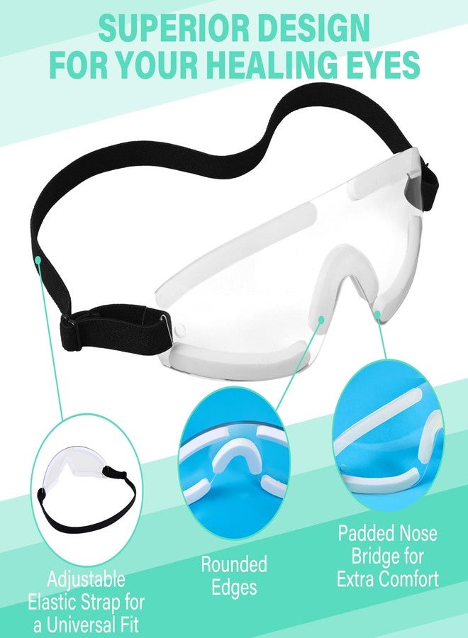 Kingdder Eye Shield Clear Eye Shield for Sleeping Protective Goggles with Adjustable Strap and Soft Padding, Sensitivity of The Eyes to Light, Storage Bag(1pcs) - Image 4