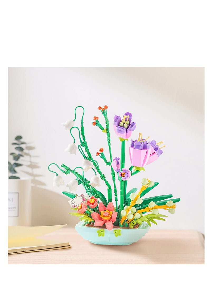 Mini Bricks Bouquet Flower Building Set Build A Flower Building Blocks Kit for Adults Toy Lovely Botanical Collection Gift for Girls 632 Pcs (Not Compatible with Lego Set - Image 3