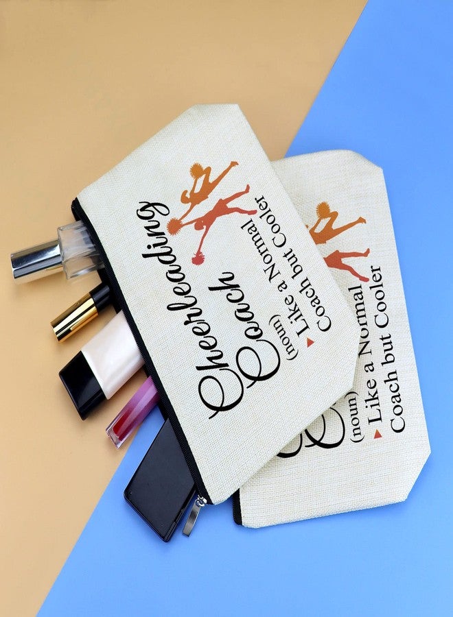 Mikela 2 Pcs Cheerleading Coach Gift Makeup Bag for Women Cheer Coach Mom Appreciation Gifts Cheerleader Mother's Day Birthday Gift for Cheer Mom Coaches Thank You Gifts Cosmetic Bag Travel Toiletry Bags - Image 4
