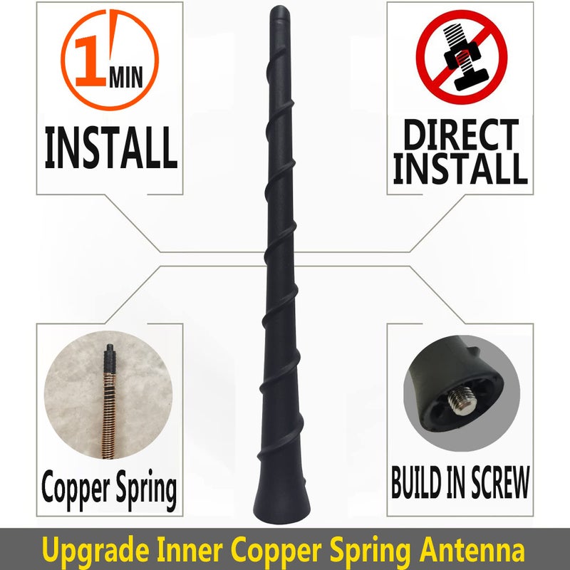 MINILAOMA Rubber Antenna for Jeep Grand Cherokee (2011-2013), Jeep Grand Cherokee Antenna - Car Wash Proof, 8 Inch Internal Copper Coil Antenna Mast Replacement - Image 3