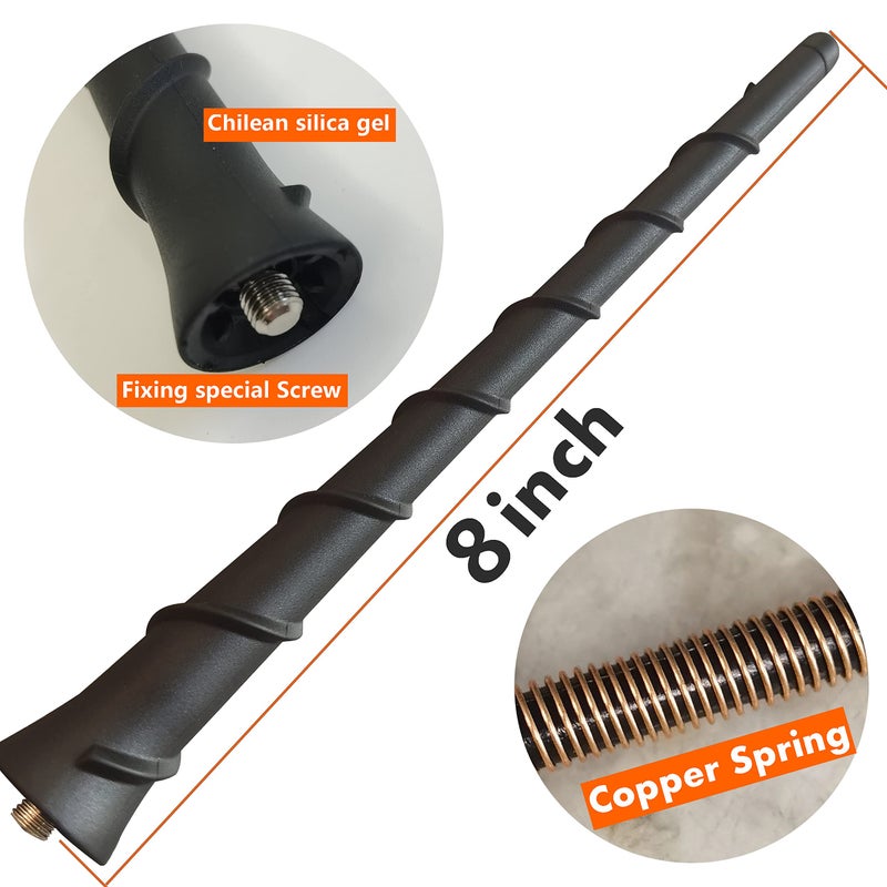 MINILAOMA Rubber Antenna for Jeep Grand Cherokee (2011-2013), Jeep Grand Cherokee Antenna - Car Wash Proof, 8 Inch Internal Copper Coil Antenna Mast Replacement - Image 2