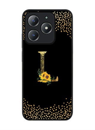 Custom Floral Monogram - L ( Black )