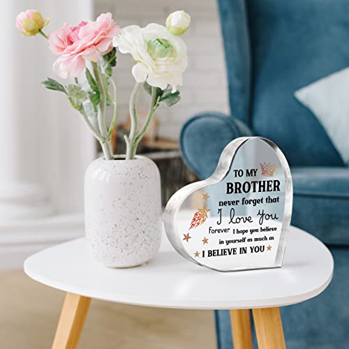 Milcier Gifts for Brother, Christmas Gifts for Brother, Brothers Acrylic Keepsake, Fathers Day Birthday Gifts for Brothers from Sister, Encouraging Sign - Image 4