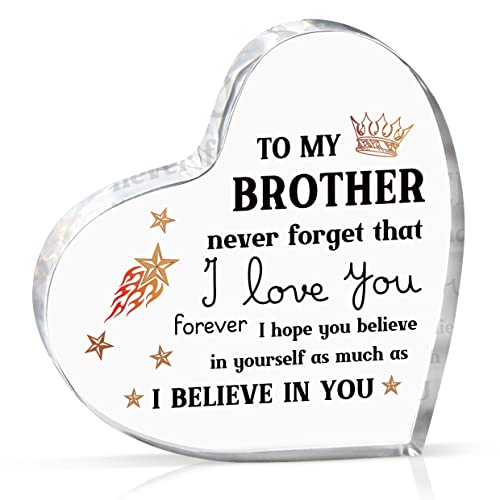 Milcier Gifts for Brother, Christmas Gifts for Brother, Brothers Acrylic Keepsake, Fathers Day Birthday Gifts for Brothers from Sister, Encouraging Sign - Image 1