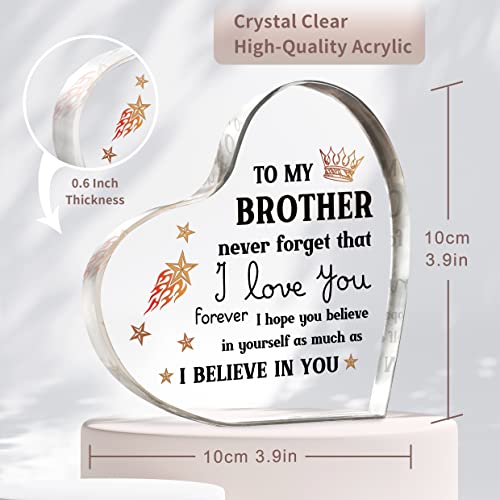 Milcier Gifts for Brother, Christmas Gifts for Brother, Brothers Acrylic Keepsake, Fathers Day Birthday Gifts for Brothers from Sister, Encouraging Sign - Image 3